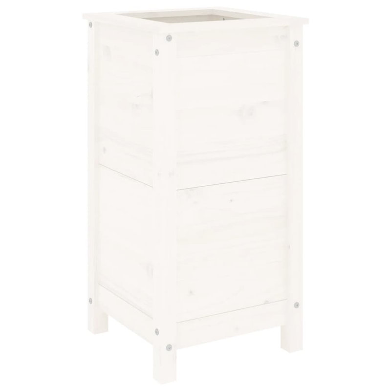 Bojana Wood Pot Planter, 78cm H x 40cm W x 40cm D, White, Pine