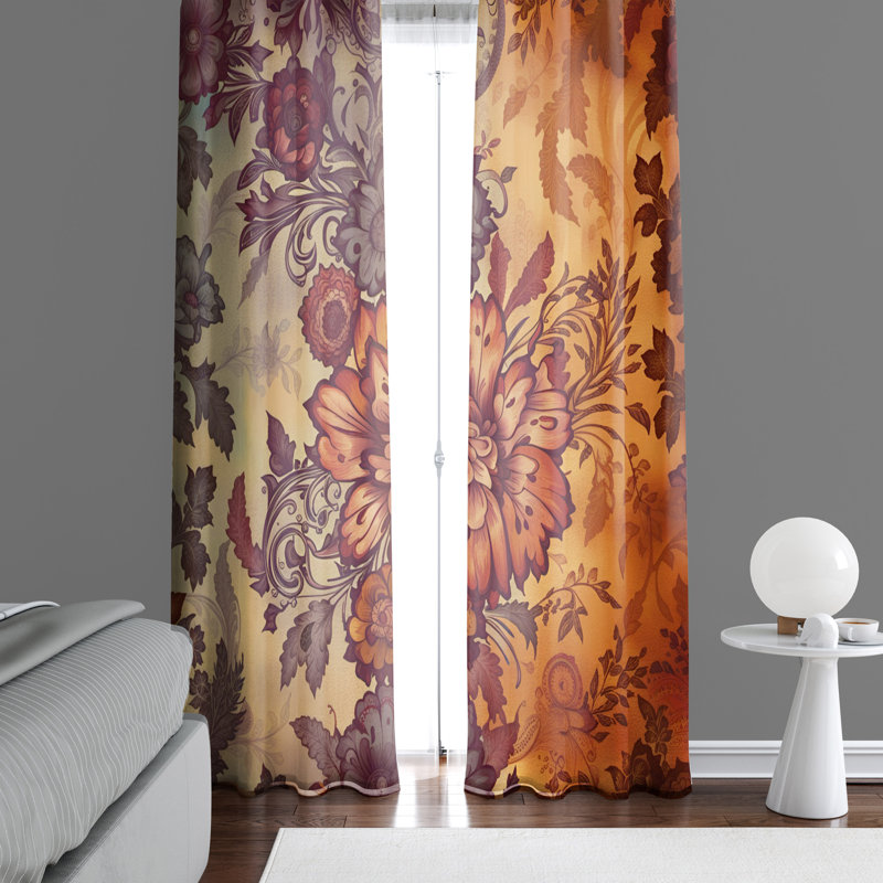Paire de rideaux semi-transparents en polyester Arenijus, L 40 po x L 52 po