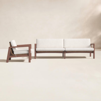 Nicholson Eucalyptus 3 - Person Patio Conversation Set with Cushions