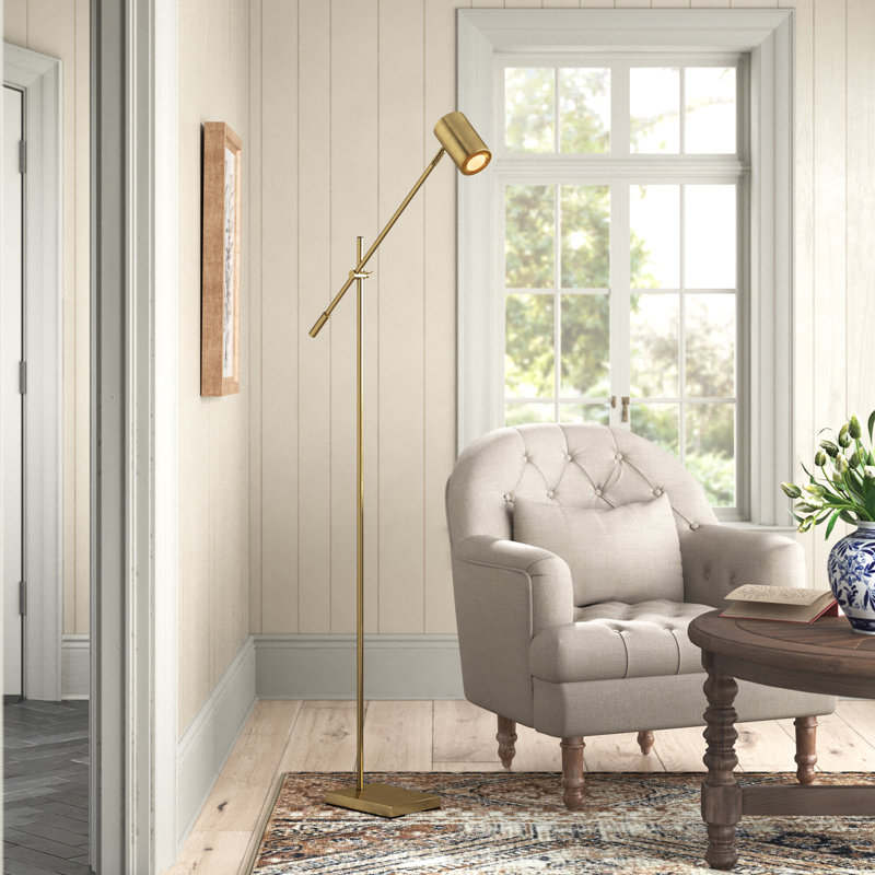 Inge 63'' Antique Brass Adjustable Metal Floor Lamp