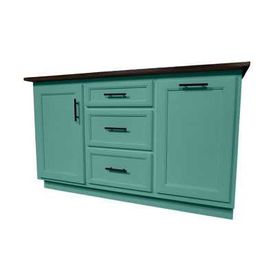 Modern 50" Solid Wood Kitchen Island with trash bin compartment and extra storage by Rosalind Wheeler
