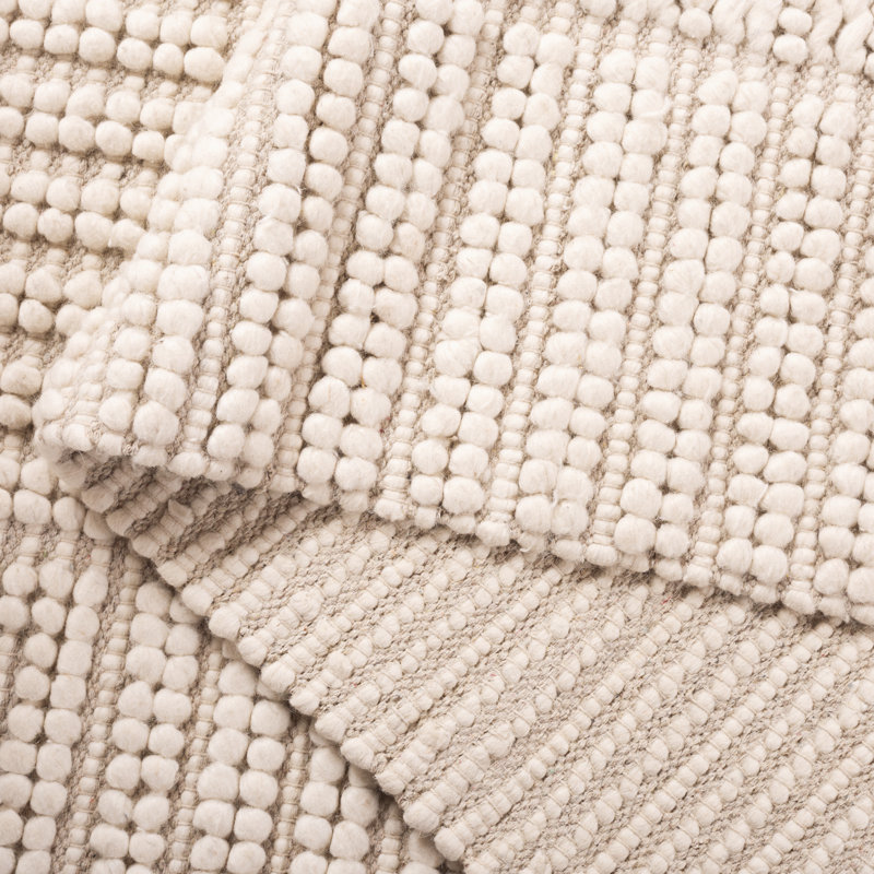 Natura 286 Flatweave Wool/Cotton Rug in Ivory, Rectangle 3' x 5'