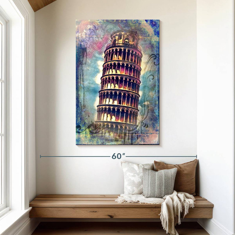 Lilie Grunge Tower Of Pisa, 48" H x 32" W