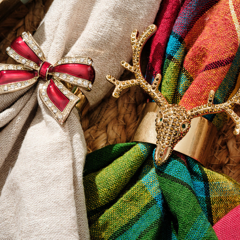 Antler Napkin Rings, Worn Gold