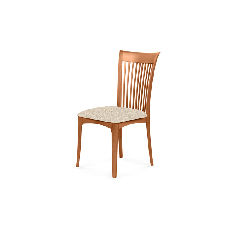 Sarah 19.25'' H Upholstered Side Chair, Natural Cherry, Hemp Fabric