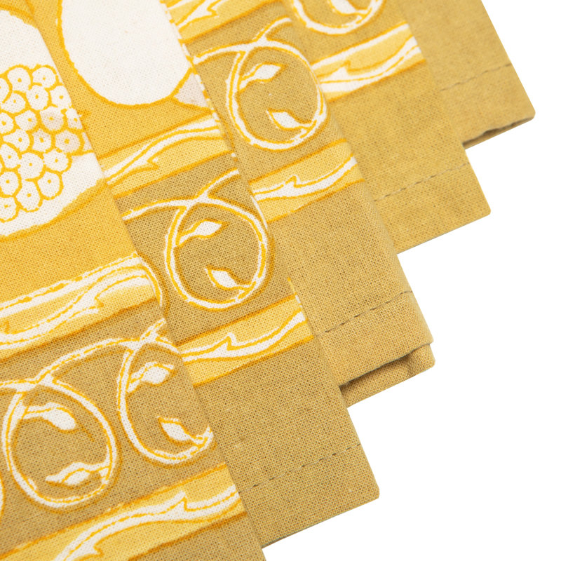 Forest Harvest 100% Cotton Square Napkins, Gray/Mustard