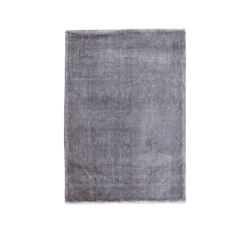 Tapis gris clair à poils longs Avantika