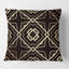 Coussin décoratif doré et noir à motif Art déco Mid-Century-1269398686