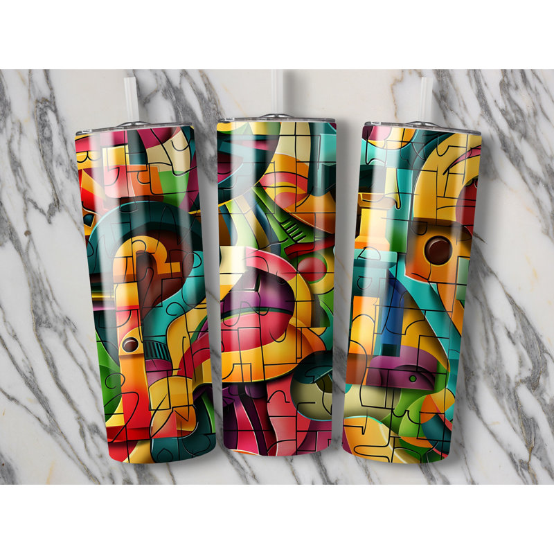 Choose Handmade Tumblers 591ml Vacuum Insulated Stainless Steel (18/8) Travel Tumbler with Straw