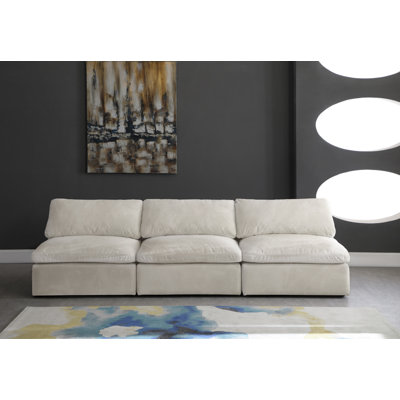 Cozy 117" Velvet Armless Modular Sofa with Reversible Cushions