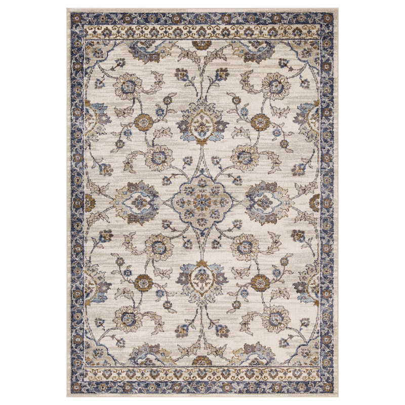 Tapis oriental brun / gris Cadwaller, Rectangle 5 pi 3 po x 7 pi 6 po