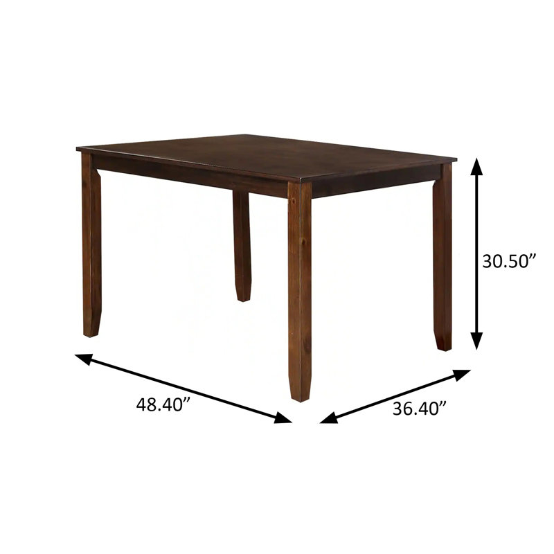 48.4"W Transitional 5 Pc. Dining Table Set, Dark Cherry