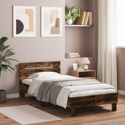 Vidaxl Bed Frame With Headboard Engineered Wood