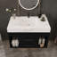 Meuble-lavabo mural avec lavabo, 2 tiroirs et tablette ouverte-326794315