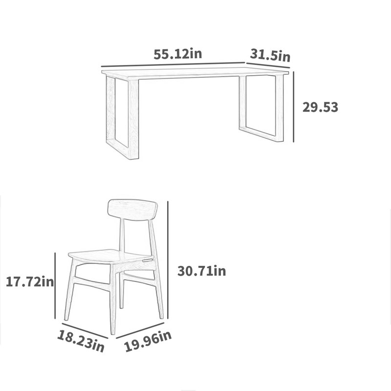 4 - Person Solid Wood Solid Wood Top Double Pedestal Dining Set