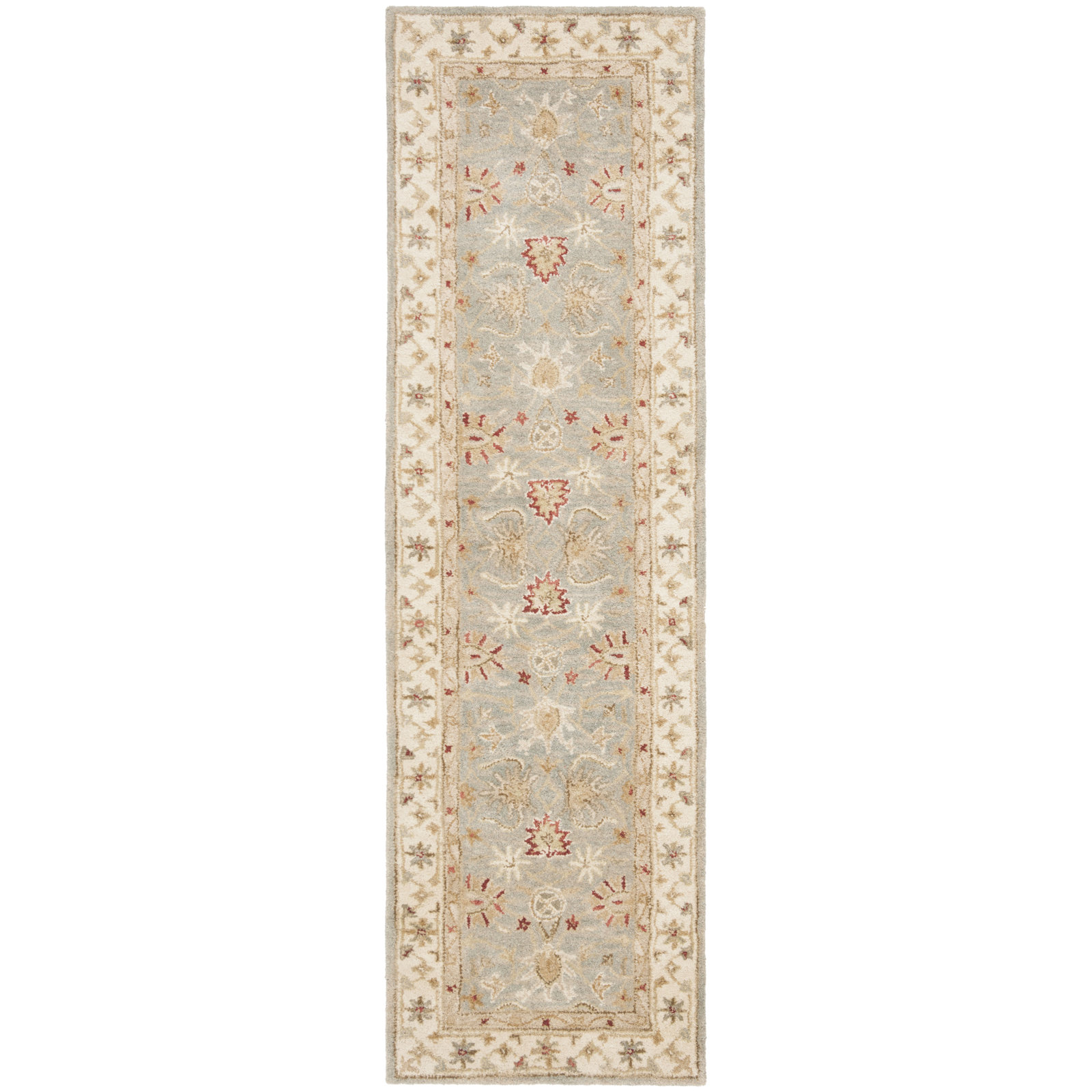 Samuel Gray Blue Beige Hand-Tufted Wool Rug, Runner 2'3" x 10'