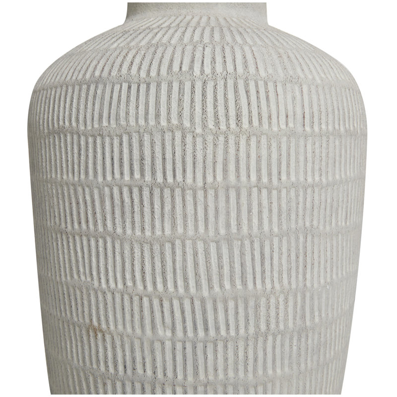 Vase décoratif texturé en céramique Kimona, H 23,3 po x l 12,15 po x P 12,15 po