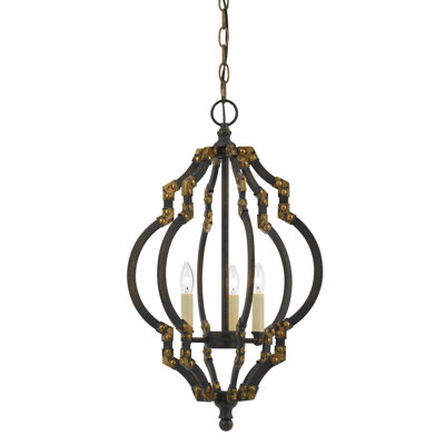 Luminaire suspendu géométrique 3 lumières lanterne Jettie