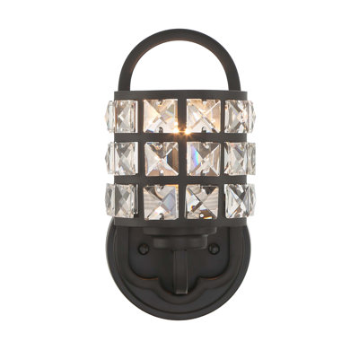 1 - Light Dimmable Black Armed Sconce