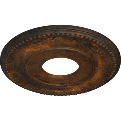 Endurathane Bradford Ceiling Medallion, 12 1/2"OD x 3 7/8"ID x 3/4"P (Fits Canopies up to 6 5/8"), Hand-Painted Rust Finish