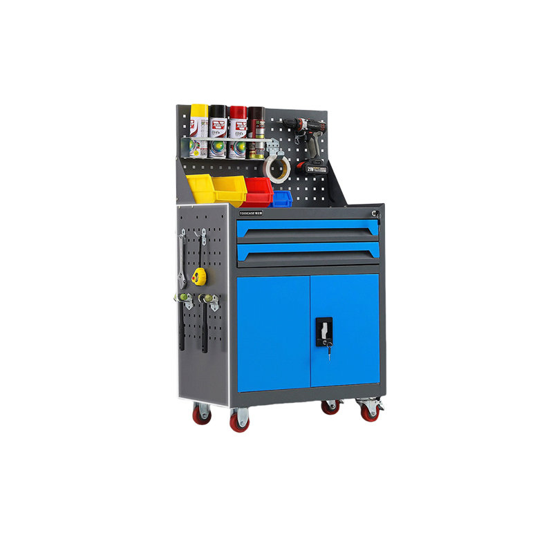 Chariot multi-outils bleu avec roues
