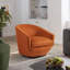 Fauteuil demi-tonneau pivotant en similicuir Aunna-136997201