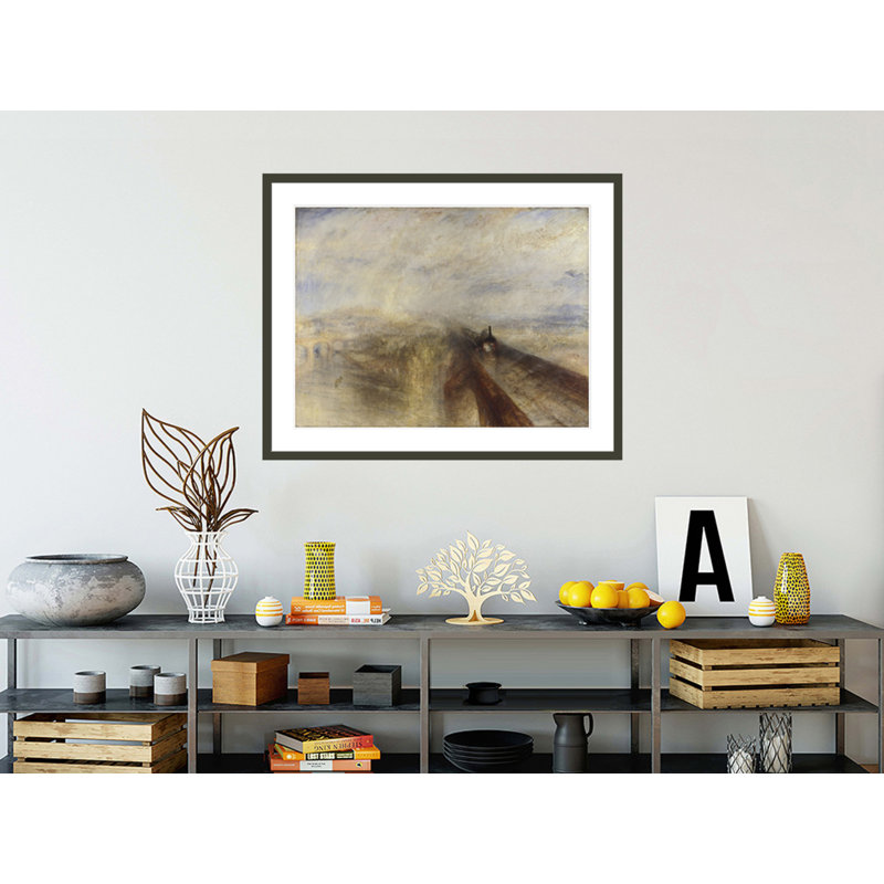 Pluie, vapeur et vitesse - Le chemin de fer Great Western par Joseph Mallord, William Turner, impression giclée encadrée