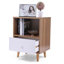 Ensemble de 2 tables de chevet de style Mid-Century, table de chevet avec tiroir et tablette, table d'appoint