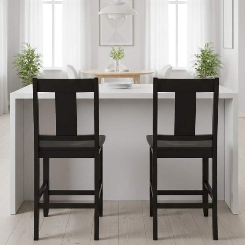 Ensemble de 2 tabourets de bar Hadley, Noir