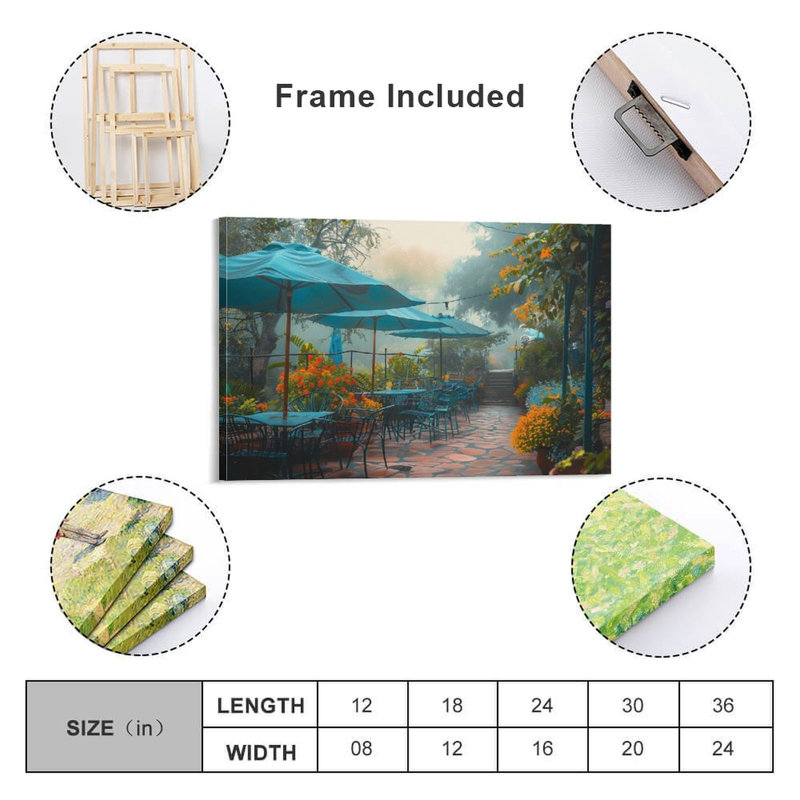 Art mural sur toile 8 "x 12" avec cadre en bois, prêt à être accroché, 08×12inch