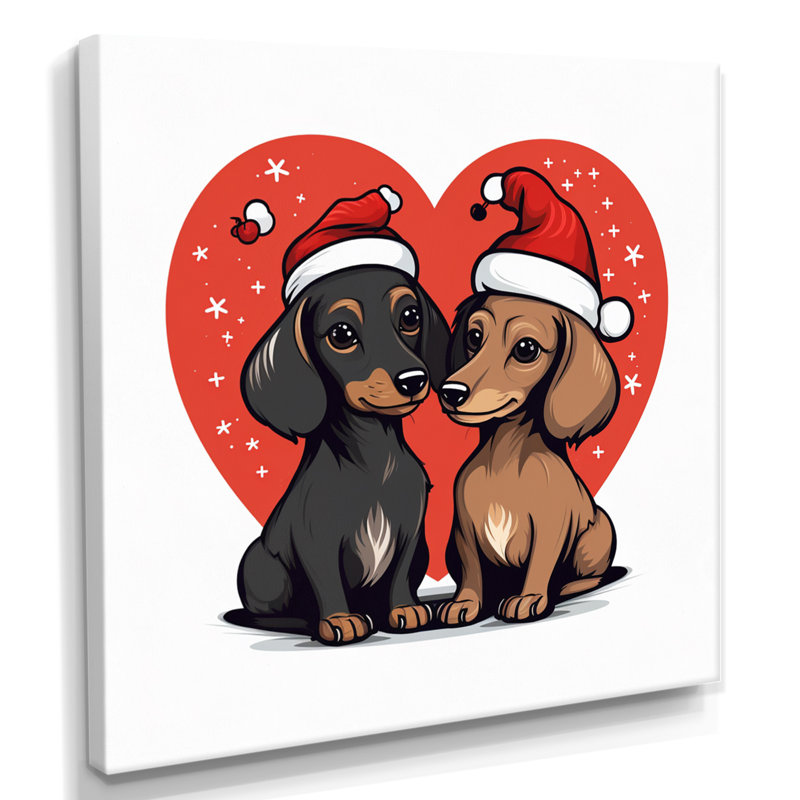 Adorable teckel mignon - chien, art mural, salon, Toile tendue, H 16 po x l 16 po x P 1 po