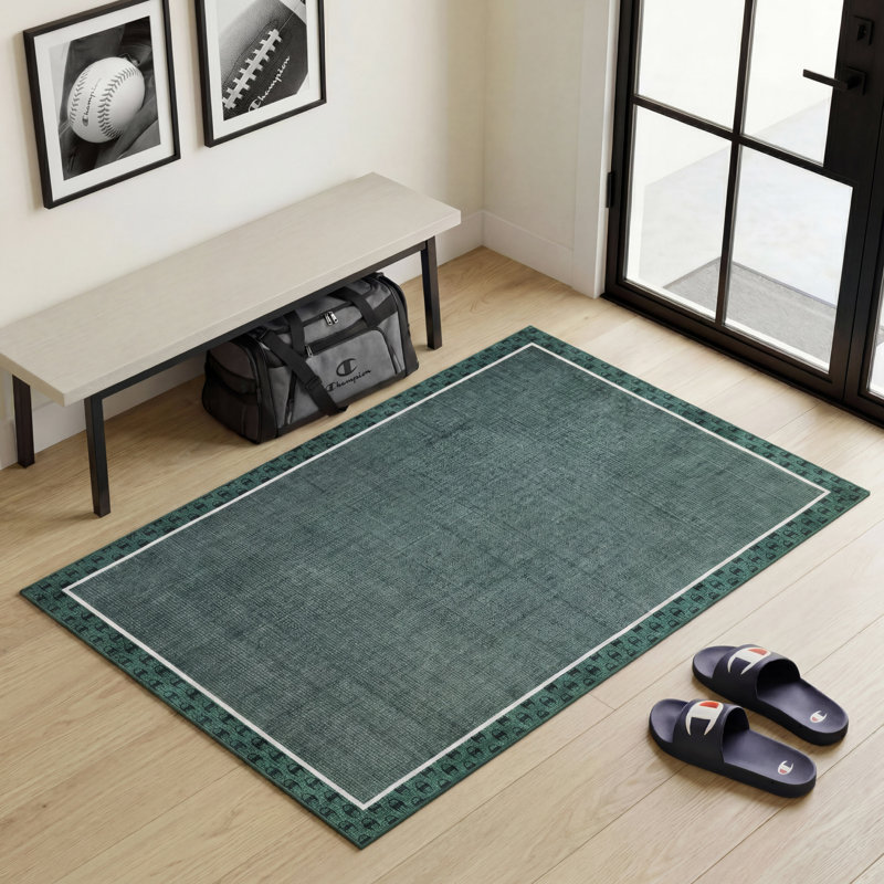 Tapis lavable imprimé Chenille Champion Carter, Green Multi, 3' x 5'