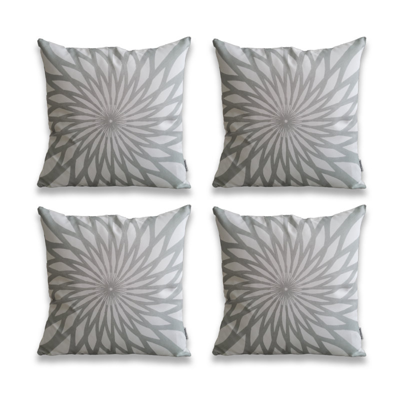 Damask Throw Pillow, Gray/White, Polyester/Polyfill