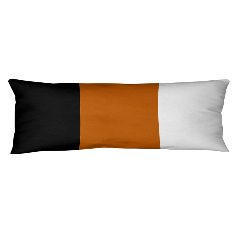 Coussin de carrosserie 54" x 20" texas rayures, Noir / milieu orange