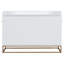 Grand lit escamotable avec pieds en fer, lit escamotable mural moderne, lit pliable pour la chambre à coucher, finition blanche-314034080