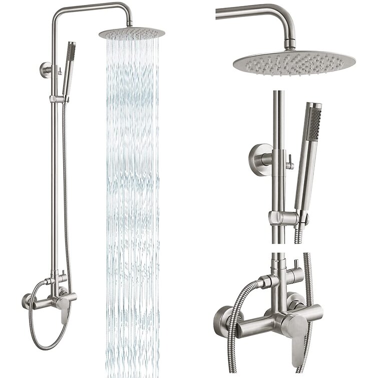 gotonovo Shower Fixture Wall Mount SUS 304 Stainless Steel Triple Func