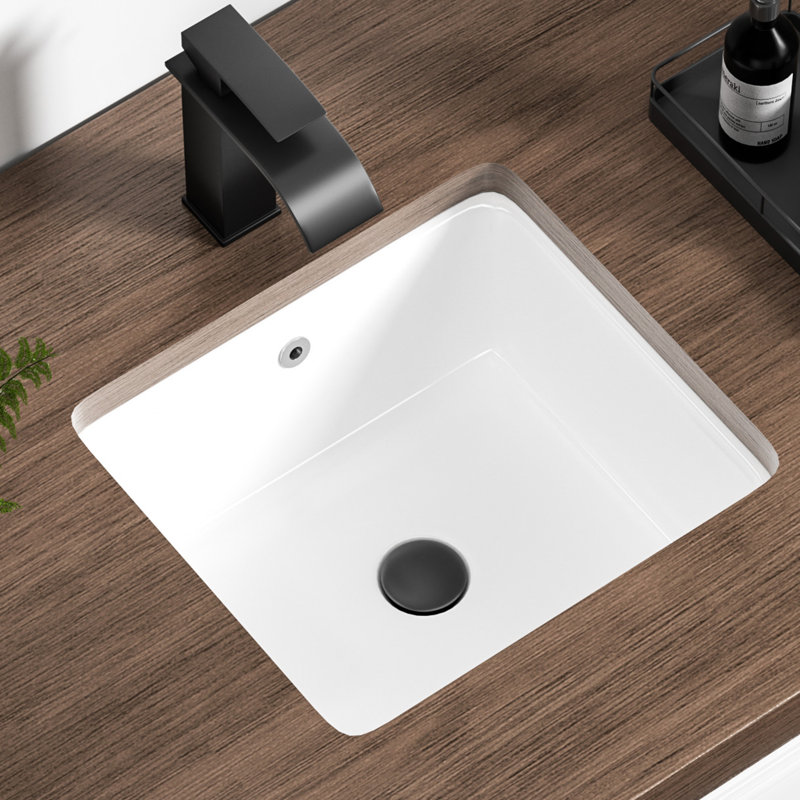 KARAMAG Lavabo de salle de bain encastrable rectangulaire 14 po x 12,5 po pour salle de bain