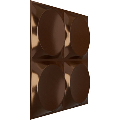 Panneau mural décoratif 3D Adonis EnduraWall 19 pi 8 po x H 19 5/8 po, cuivre foncé métallique (couvre 2,67 pieds carrés)