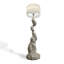 Blanc + acrylique beige-blanc + lampes sur pied de forme libre en acier verre