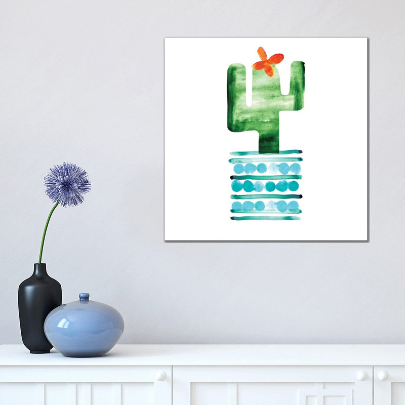 Colourful Cactus II 1 Piece Wrapped Canvas Painting, 45.72 cm H x 45.72 cm W