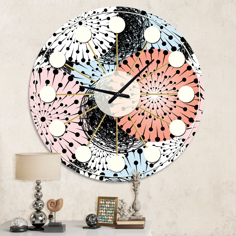 Horloge murale rétro Mid-Century, Moyenne