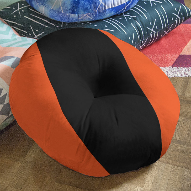 Coussin de sol touffeté arizona, 26 po x 26 po, Orange/Black