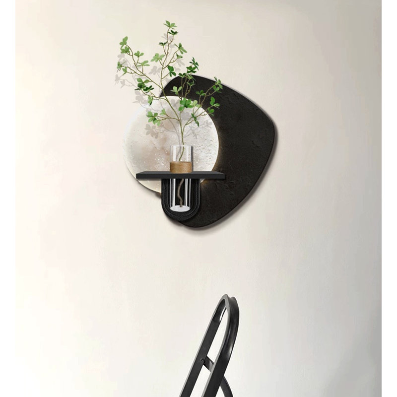 Décoration murale moderne minimaliste de plantes grès vertes hydroponique, H 19,69 po x l 19,69 po x P 1,57 po