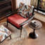 Fauteuil d'appoint simple de style français en chenille de lin et bois de coton de style français