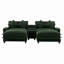 Canapé modulaire en chenille de 111 po avec deux repose-pieds amovibles, deux ports USB, deux porte-gobelets et une grande boîte de rangement pour le salon-24339846