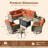 7- Person Outdoor Wicker Patio Conversation Furniture Set With Fire Pit Table-1061966995