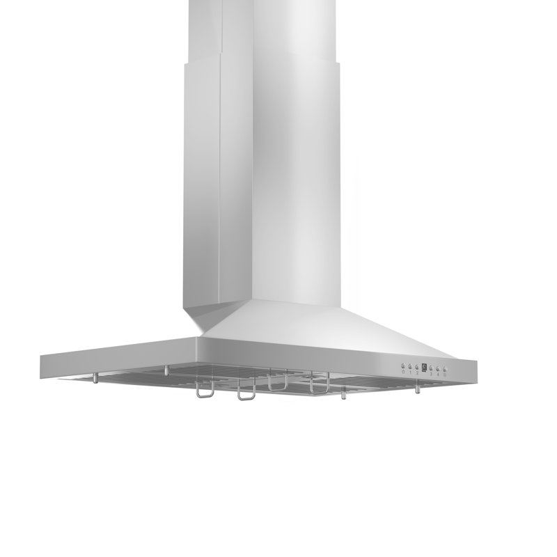 36" 400 CFM Convertible Island Range Hood, 36" W, Stainless Steel