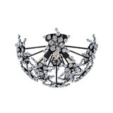 Esteracae 3 Light 18in x 11in Semi-Flush Mount in Heirloom Gold with Clear Radiance Crystals