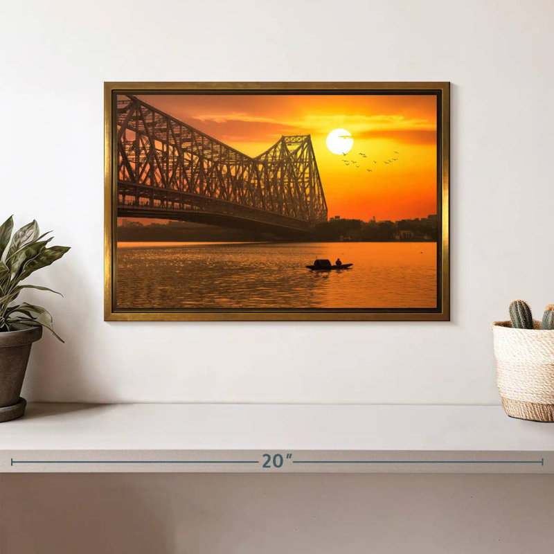 Pont Howrah, Cadre flottant doré, 13 po x 9 po