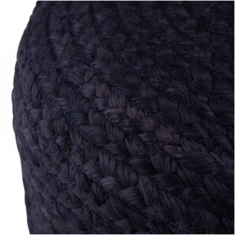 Pouf rond Lydia - bleu marine / naturel